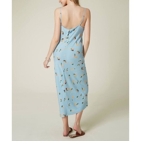 NWT O'Neill Izzy Floral Blue Midi Dress Medium - Picture 7 of 8